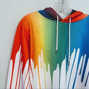MR BAO LONG & MS GO 🎨 Paint Drip Hoodie - Size L